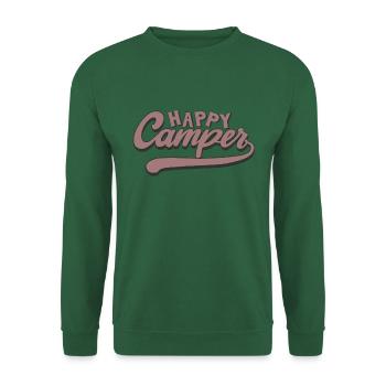 Camperspruch Happy Camper - Unisex Pullover - Grün - Vorne