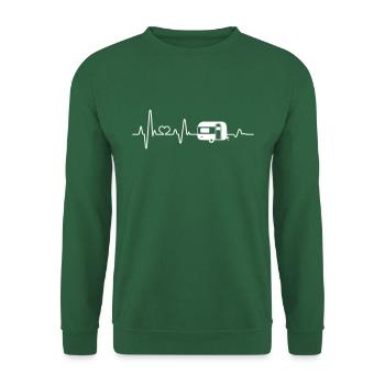 Camping Wohnmobil Camper Herzschlag Wohnwagen - Unisex Pullover - Grün - Vorne