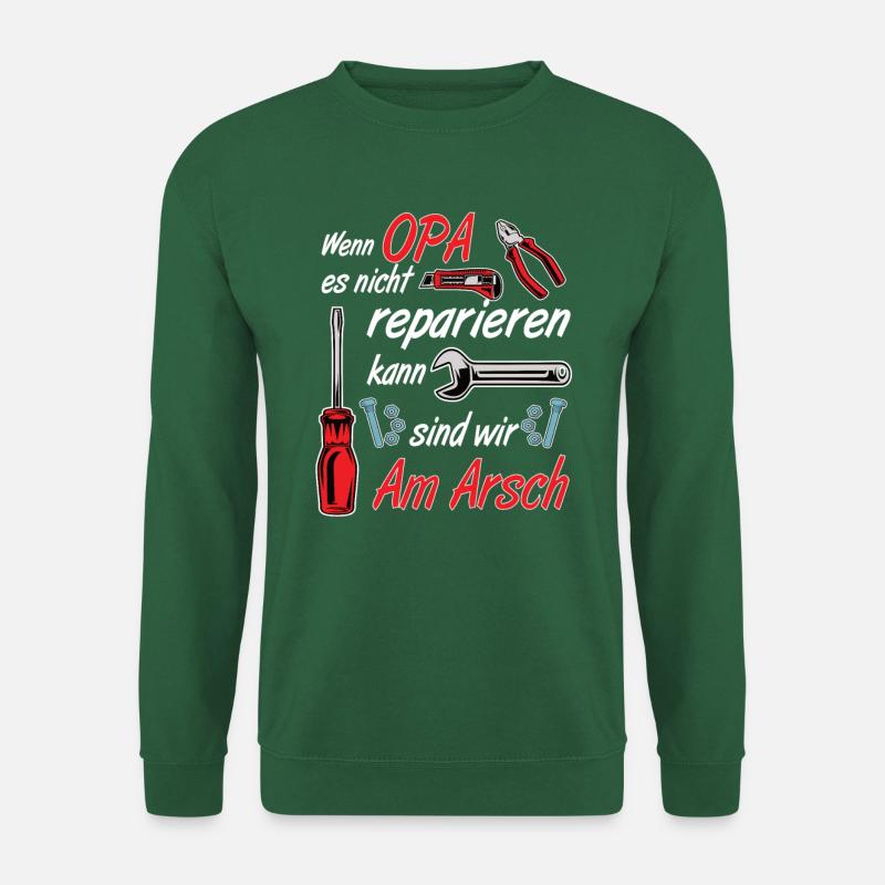 Wenn Opa es nicht reparieren kann - Unisex Pullover - Grün