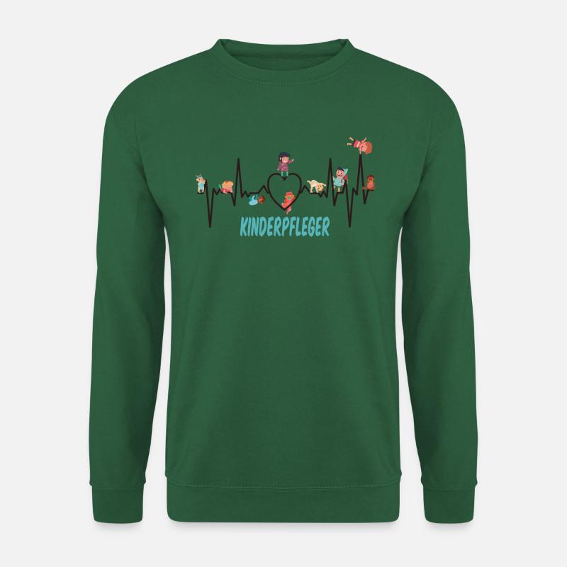 Kinderpfleger mit Herz Herzlinie Kinderpflegerin - Unisex Pullover - Grün