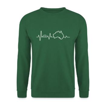 Heartbeat J’adore l’Australie Outline - Sweat-shirt Unisexe - vert foncé - Devant