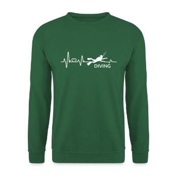 Taucher Herzschlag tauchen Pulsschlag Taucherin - Unisex Pullover - Grün - Vorne