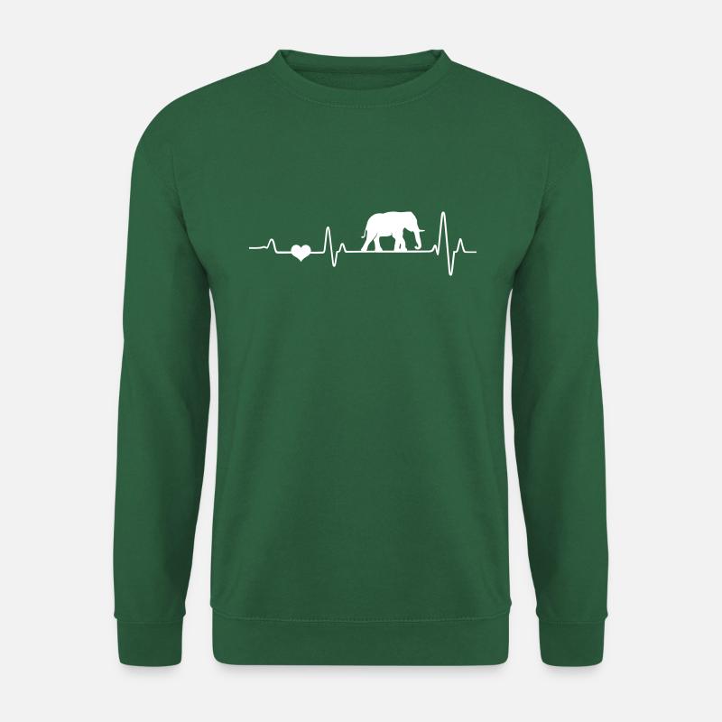Elefant Herzschlag Elefanten EKG Afrika Fan Safari - Unisex Pullover - Grün