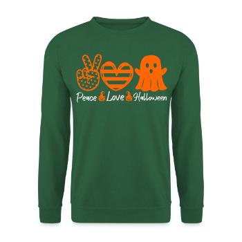 Peace love halloween pumpkin heart ghost - Unisex Sweatshirt - green - Front