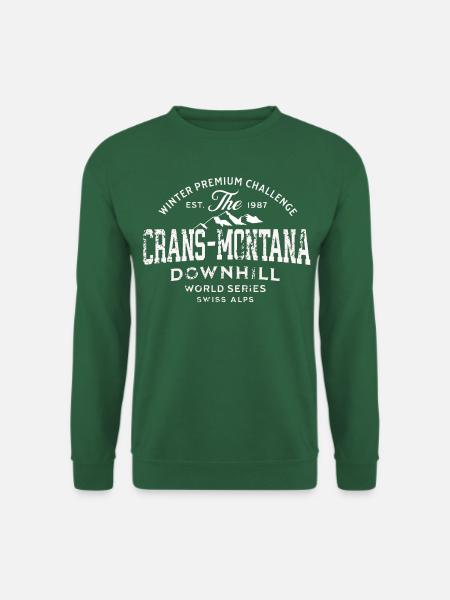 Crans Montana downhill world series 1987 - Sweat-shirt Unisexe - vert foncé