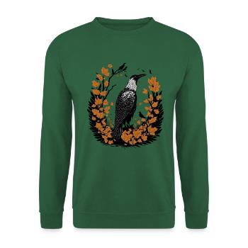 Rabe im Herbst - Unisex Pullover - Grün - Vorne
