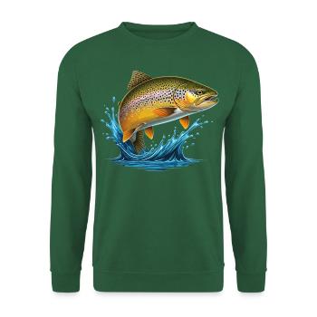Brown trout Trout Char Fishing Fly fishing - Unisex Sweatshirt - green - Front