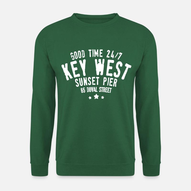 Gute Zeit 24 7 Key West Sunset Pier Duval Street - Unisex Pullover - Grün