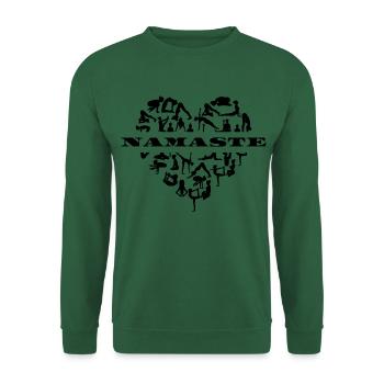 Namaste Yoga Meditation Yogapositionen Herz - Unisex Pullover - Grün - Vorne