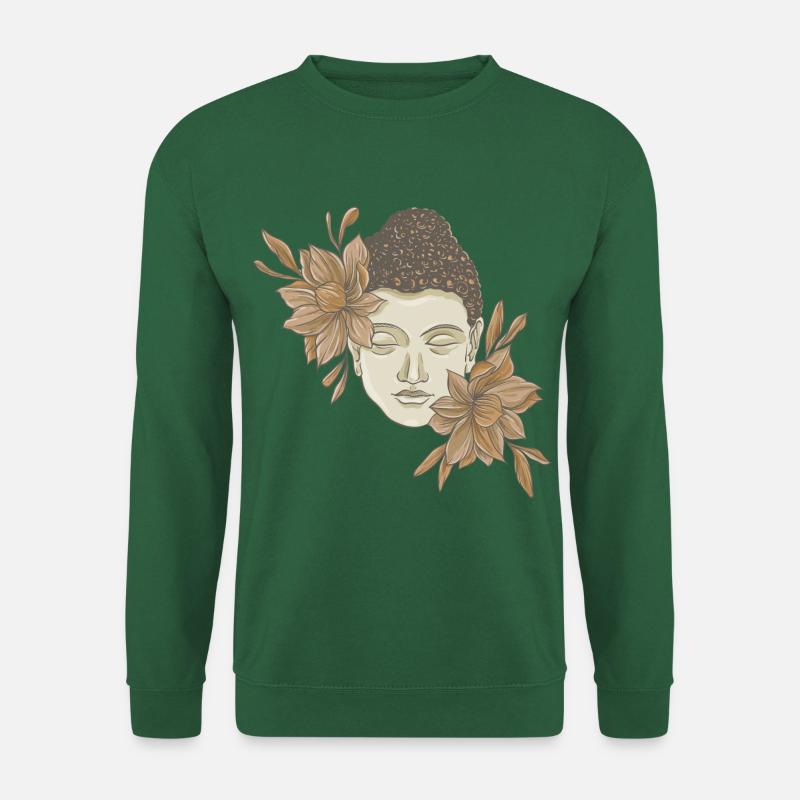 Buddha mit Blumen - Unisex Pullover - Grün