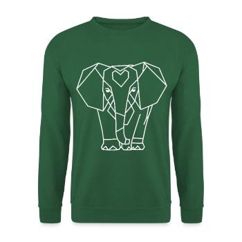 Geometric Elephant – Minimalist Spirit Animal - Unisex Sweatshirt - green - Front