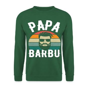 Papa barbu cadeau fête des pères avec barbe - Sweat-shirt Unisexe - vert foncé - Devant