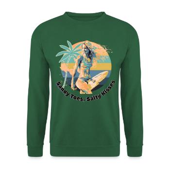 Sandy toes & salty kisses - Unisex Pullover - Grün - Vorne
