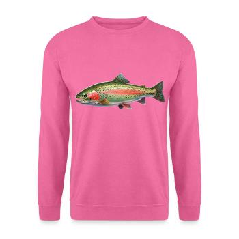 Forelle Angeln Regenbogenforelle Fliegenfischen - Unisex Pullover - Pink - Vorne