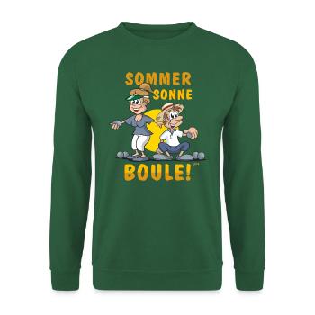 Dessin animé Été Soleil Boule - Sweat-shirt Unisexe - vert foncé - Devant
