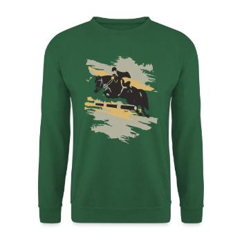 Design motif show jumping - Unisex Sweatshirt - green - Front