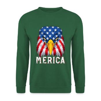 American Eagle Flag Patriotic 4th Of July Merica - Sweat-shirt Unisexe - vert foncé - Devant
