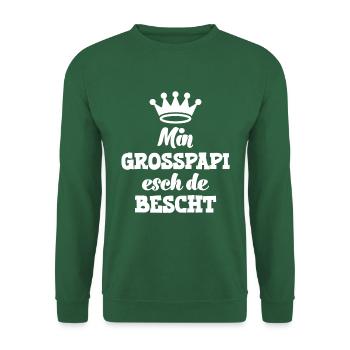 Min Grosspapi esch de bescht Opa Schweiz Grosspapi - Unisex Pullover - Grün - Vorne