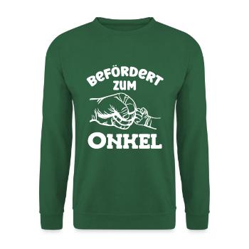Befördert zum Onkel Du wirst Onkel - Unisex Pullover - Grün - Vorne