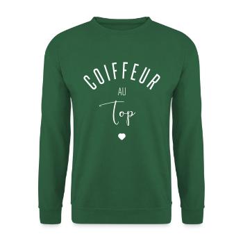 Coiffeur au top - Sweat-shirt Unisexe - vert foncé - Devant