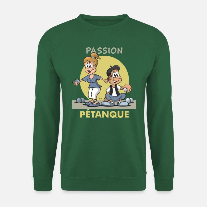 Cartoon Paar Passion Pétanque - Unisex Pullover - Grün