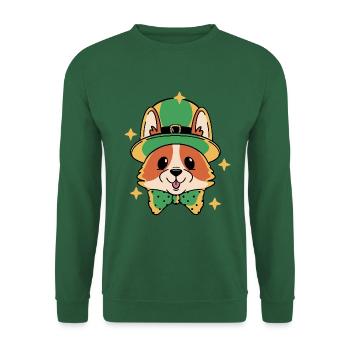 Leprechaun Lucky Corgi - Unisex Sweatshirt - green - Front