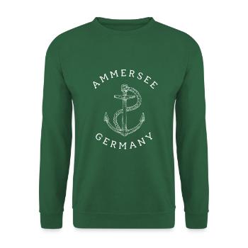 Ammersee in Bayern nahe der Berge – Anker - Unisex Pullover - Grün - Vorne