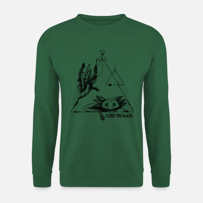 Axolotl - Aimez-vous beaucoup - Look de tatouage - Sweat-shirt Unisexe - vert foncé