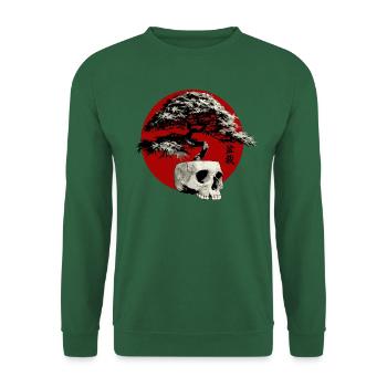 Memento Mori Bonsai Skull - Unisex Pullover - Grün - Vorne
