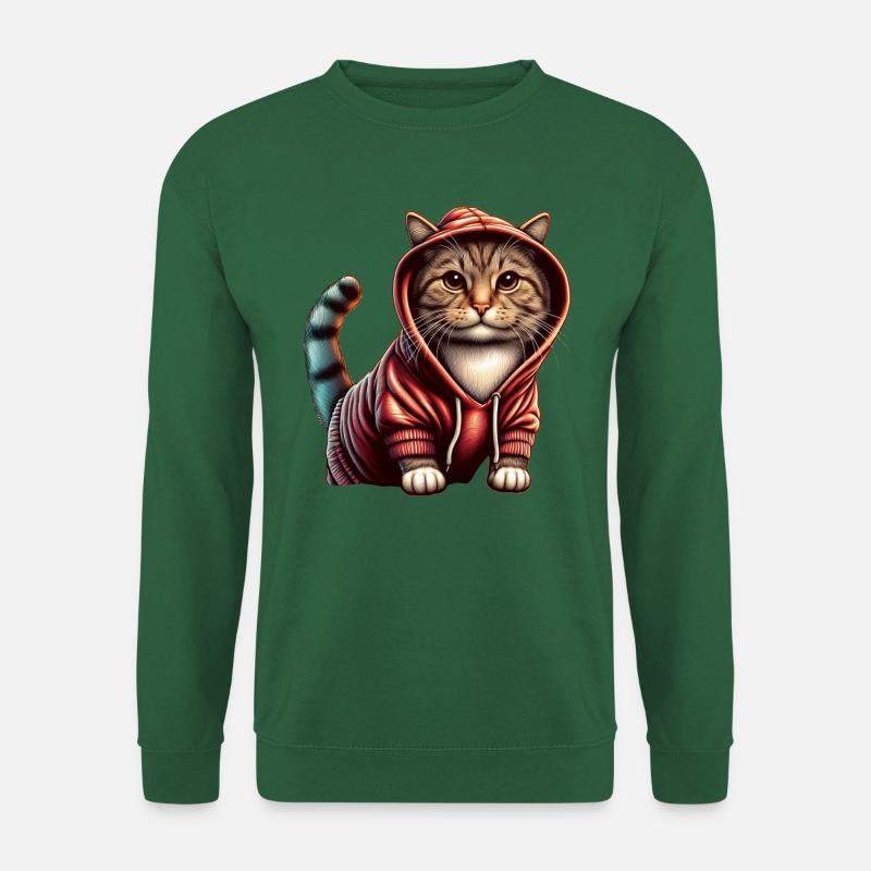 Niedliches Kätzchen mit Kapuzenpullover - Unisex Pullover - Grün