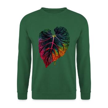 Cooles buntes Caladium Blatt - Pflanzenmotiv - Unisex Pullover - Grün - Vorne