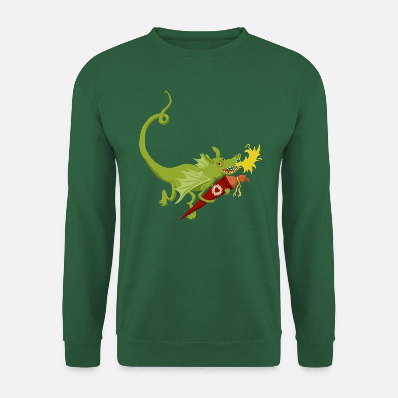 Drache mit Schultüte - Unisex Pullover - Grün