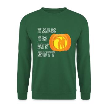 Kürbis Katze Hintern Halloween - Unisex Pullover - Grün - Vorne