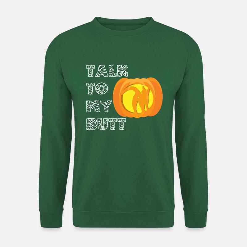 Kürbis Katze Hintern Halloween - Unisex Pullover - Grün