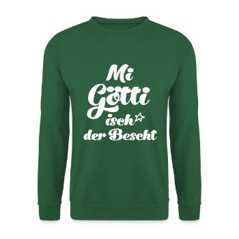 Mi Götti isch der bescht Patenonkel Schweiz - Unisex Pullover - Grün - Vorne