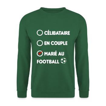 CELIBATAIRE EN COUPLE MARIE AU FOOTBALL - Sweat-shirt Unisexe - vert foncé - Devant