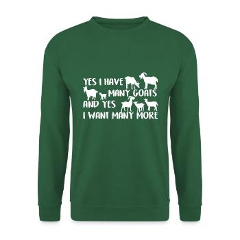 Oui je veux plus de chèvres j’aime les chèvres - Sweat-shirt Unisexe - vert foncé - Devant