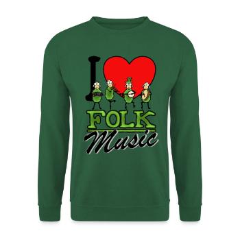J’aime la musique folklorique - Sweat-shirt Unisexe - vert foncé - Devant