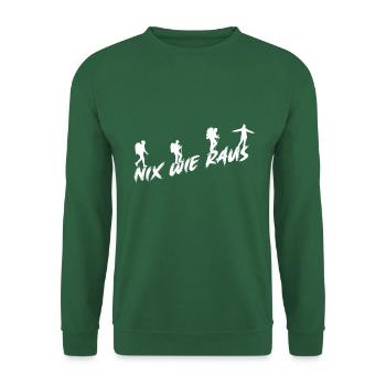 Nix wie raus Zelten Wandern Trekking Bergsteigen - Unisex Pullover - Grün - Vorne