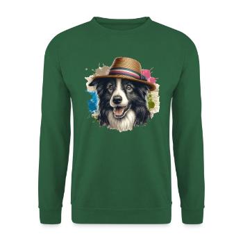 Cute Border Collie Splash Art - Unisex Sweatshirt - green - Front