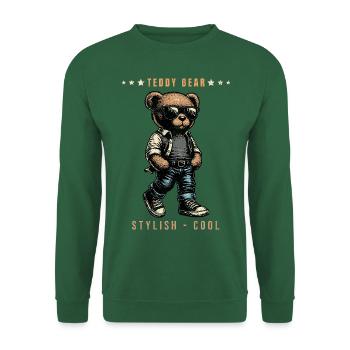 Teddy Bear Stylish und Cool - Unisex Pullover - Grün - Vorne