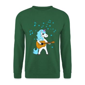 Guitare acoustique Licorne - Sweat-shirt Unisexe - vert foncé - Devant
