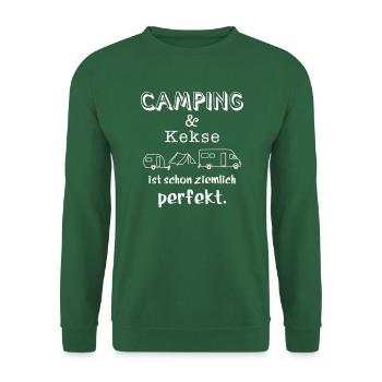 camping und kekse - Unisex Pullover - Grün - Vorne