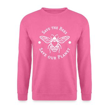 Rettet die Bienen Rettet unseren Planeten - Unisex Pullover - Pink - Vorne