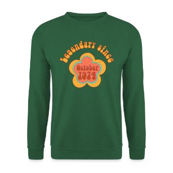 Légendaire depuis octobre 1974 Anniversaire Rétro - Sweat-shirt Unisexe - vert foncé - Devant