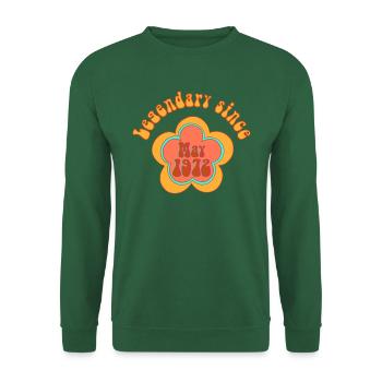 Legendär seit Mai 1972 Geburtstag Retro - Unisex Pullover - Grün - Vorne