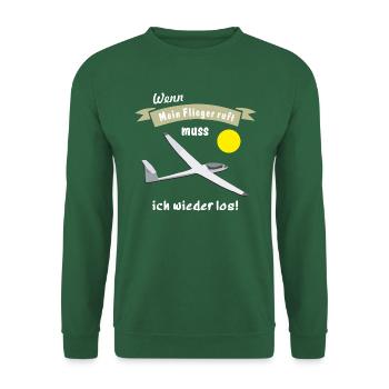 wenn mein flieger ruft - Unisex Pullover - Grün - Vorne