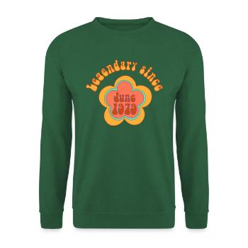 Legendär seit Juni 1979 Geburtstag Retro - Unisex Pullover - Grün - Vorne