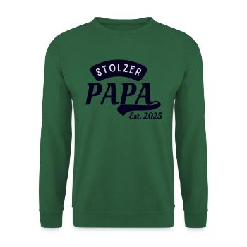 Stolzer Papa est. 2025 - Unisex Pullover - Grün - Vorne