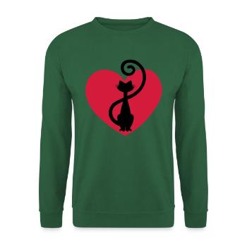 Cat love cat love heart for cats gift idea - Unisex Sweatshirt - green - Front
